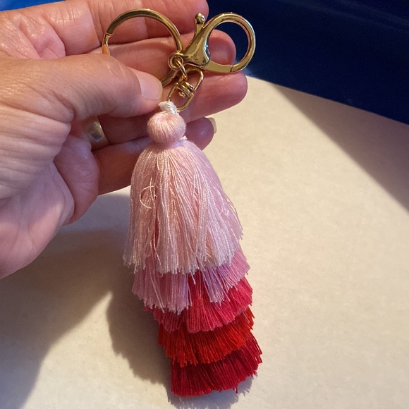 Large tassel key holder pinks & metal - Picture 2 of 2